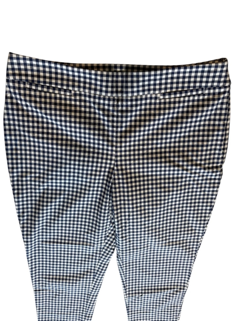 Talbots Slim Crop Preppy Gingham Pants in Navy Blue and White Size 10P - Picture 5 of 11